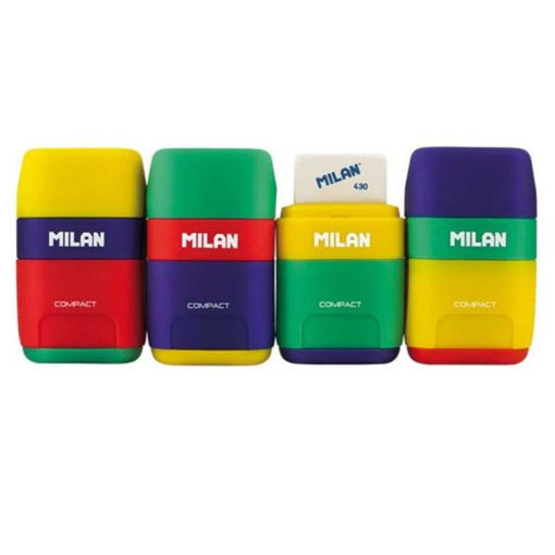 Picture of ERASER WITH SHARPENER COMPACT ASSORTED COLOURS